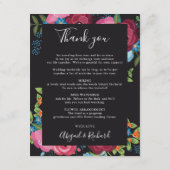 ピンクとブルーのブケッツブラックの結婚旅程 エンクロージャーカード (裏面)