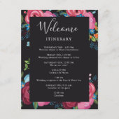 ピンクとブルーのブケッツブラックの結婚旅程 エンクロージャーカード (正面)