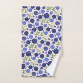 ピンクとブルーのブルーベリー バスタオルセット (ハンドタオル)