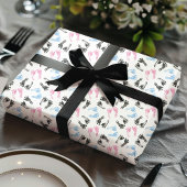 ピンクとブルーのベビー足足跡ベビーシャワー ラッピングペーパー