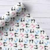 ピンクとブルーのベビー足足跡ベビーシャワー ラッピングペーパー