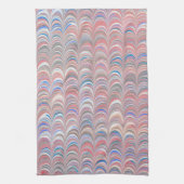 ピンクとブルーのホタテストライプレトロキッチンタオル キッチンタオル (縦)