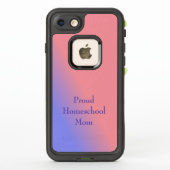 ピンクとブルーのホームスクールの母 LifeProof iPhoneケース (裏面)