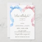 ピンクとブルーのボージェンダーリビール招待状 招待状 (正面)