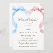 ピンクとブルーのボージェンダーリビール招待状 招待状 (正面/裏面)