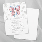 ピンクとブルーのボージェンダーリビール招待状 招待状