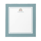 ピンクとブルーのボーホレインボーの名前 ノートパッド (正面)