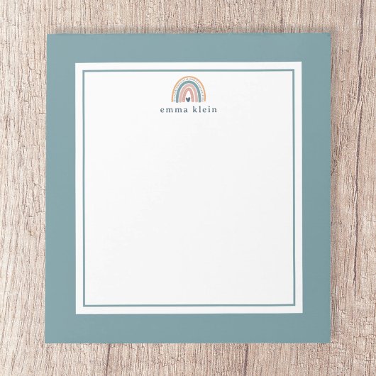 ピンクとブルーのボーホレインボーの名前 ノートパッド