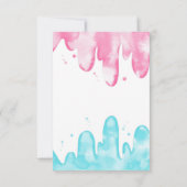 ピンクとブルーのポップシクル性別表示パーティー サンキューカード (裏面)