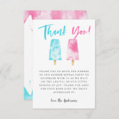 ピンクとブルーのポップシクル性別表示パーティー サンキューカード (正面/裏面)