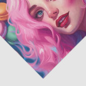 ピンクとブルーのマカロンかわいこちゃんデコページ紙 薄葉紙 (詳細)