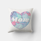 ピンクとブルーのママパタンハート クッション (裏面)