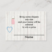 ピンクとブルーのメイソンの瓶おむつラッフル エンクロージャーカード (裏面)