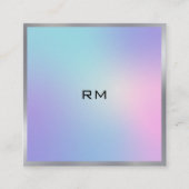 ピンクとブルーのメタリックグラデーションアクセントの名刺 スクエア名刺 (正面)