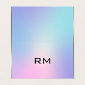 ピンクとブルーのメタリックグラデーションアクセントの名刺 名刺 (外部フラット)