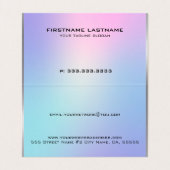 ピンクとブルーのメタリックグラデーションアクセントの名刺 名刺 (内部フラット)