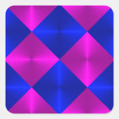 ピンクとブルーのメタリック調べマス スクエアシール (正面)