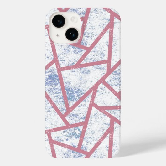 ピンクとブルーのモザイク模様 Case-Mate iPhoneケース (裏面)
