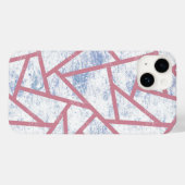 ピンクとブルーのモザイク模様 Case-Mate iPhoneケース (裏面 (横))