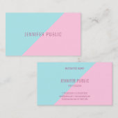 ピンクとブルーのモダンシンプルパーソナライズされたテンプレート 名刺 (正面/裏面)
