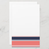 ピンクとブルーのモダンストライプ 便箋 (正面/裏面)