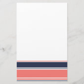 ピンクとブルーのモダンストライプ 便箋 (正面)