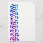 ピンクとブルーのラインストーンと真珠 便箋 (正面/裏面)