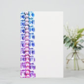 ピンクとブルーのラインストーンと真珠 便箋 (スタンド正面)