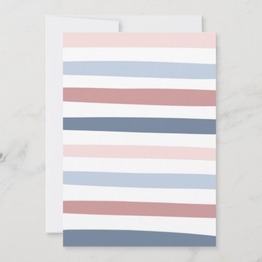 ピンクとブルーのレインボージェンダーが赤ちゃんのシャワーを明らかにする 招待状 (裏面)