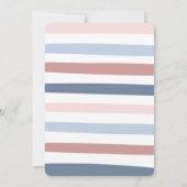 ピンクとブルーのレインボーボーイまたはガールベビーシャワー 招待状 (裏面)