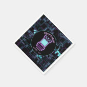 ピンクとブルーのレトロアーケードビデオゲーム スタンダードカクテルナプキン (角)