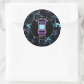 ピンクとブルーのレトロアーケードビデオゲーム ラウンドシール (バッグ)