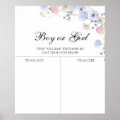 ピンクとブルーのワイルドフラワーの性別の予測を明らかにする ポスター (正面)