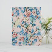 ピンクとブルーのヴィンテージの鳥の折り紙紙 (スタンド正面)