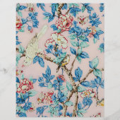 ピンクとブルーのヴィンテージの鳥の折り紙紙 (裏面)