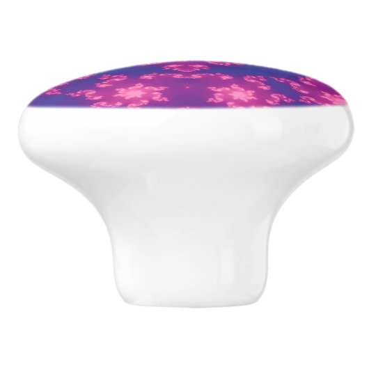 ピンクとブルーの万華鏡のように千変万化するパターングラデーションスノーフレーク セラミックノブ (側面)