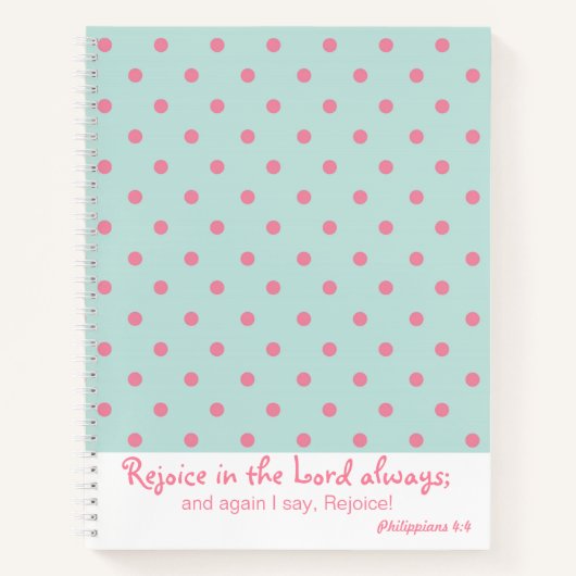 ピンクとブルーの主水玉模様に喜ぶ ノートブック (正面)