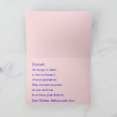 ピンクとブルーの卒業式おめでとうございます カード (内部)