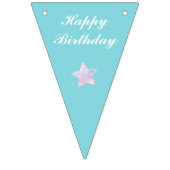 ピンクとブルーの双子の男の子と女の子の誕生日パーティー バンティングフラッグ (第2の旗)