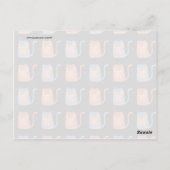 ピンクとブルーの可愛い太った猫たちの猫好き ポストカード (裏面)