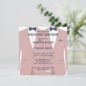 ピンクとブルーの同性婚シャワー招待状 招待状 (スタンド正面)