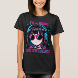 ピンクとブルーの名言プリント Tシャツ