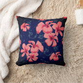 ピンクとブルーの図解入りの、写真付きの花柄の枕 クッション (ブランケット)