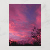 ピンクとブルーの夕日・朝日 空・空の写真 ポストカード (正面)