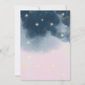 ピンクとブルーの夜の空の爆竹ジェンダーの明け 招待状 (裏面)