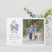 ピンクとブルーの大千年サンタ写真 招待状 (スタンド正面)