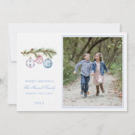 ピンクとブルーの大千年紀クリスマスオーナメント 招待状