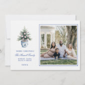 ピンクとブルーの大千年紀クリスマスツリー 招待状 (正面)