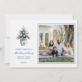 ピンクとブルーの大千年紀クリスマスツリー 招待状