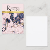 ピンクとブルーの大理石の宝石飾り 名刺 (正面/裏面)